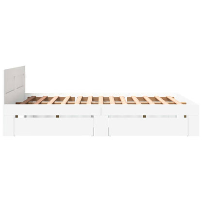 Struttura del letto Bianco 150 x 200 cm Legno multistrato | homemem39