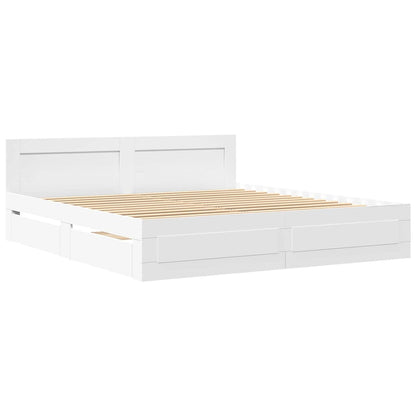 Struttura del letto Bianco 193 x 203 cm Legno multistrato | homemem39