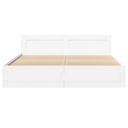 Struttura del letto Bianco 193 x 203 cm Legno multistrato | homemem39