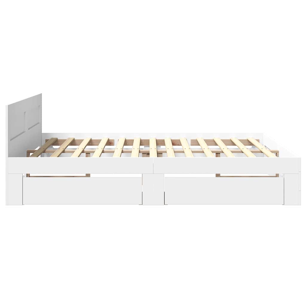Struttura del letto Bianco 193 x 203 cm Legno multistrato | homemem39
