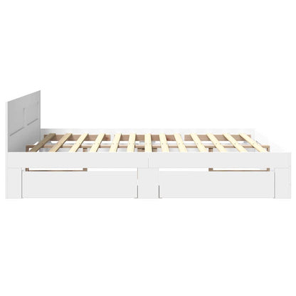 Struttura del letto Bianco 193 x 203 cm Legno multistrato | homemem39
