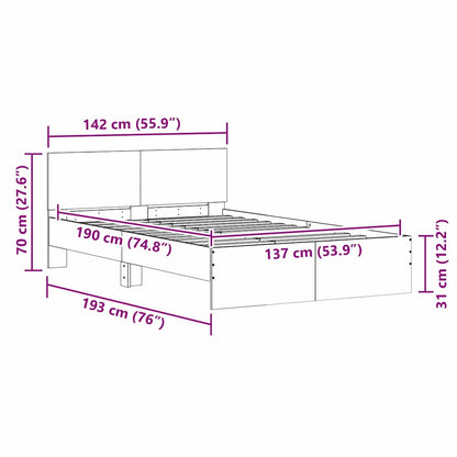Struttura del letto Sonoma 137 x 190 cm Legno multistrato | homemem39