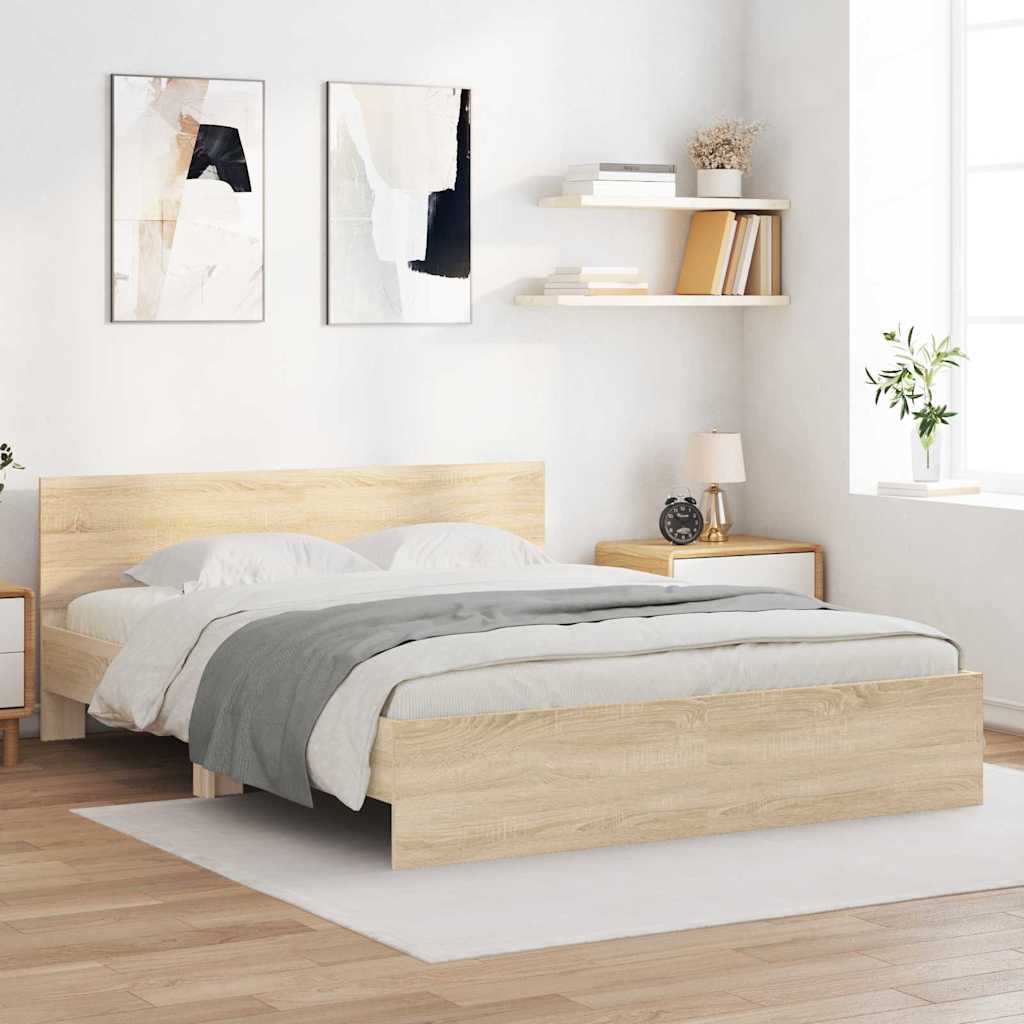 Struttura del letto Sonoma 152 x 203 cm Legno multistrato | homemem39