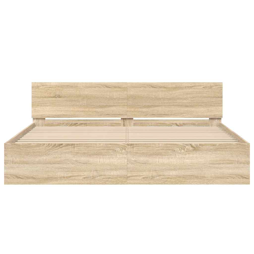 Struttura del letto Sonoma 193 x 203 cm Legno ingegnerizzato | homemem39