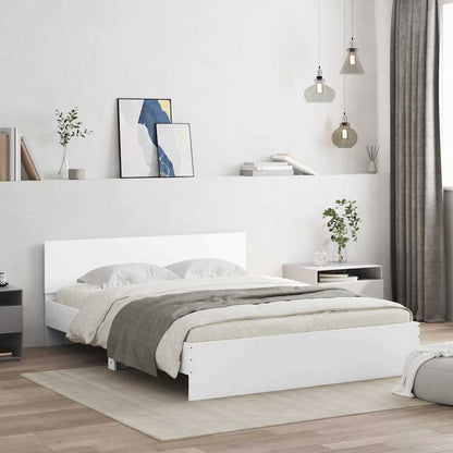 Struttura del letto Bianco 152 x 203 cm Legno multistrato | homemem39
