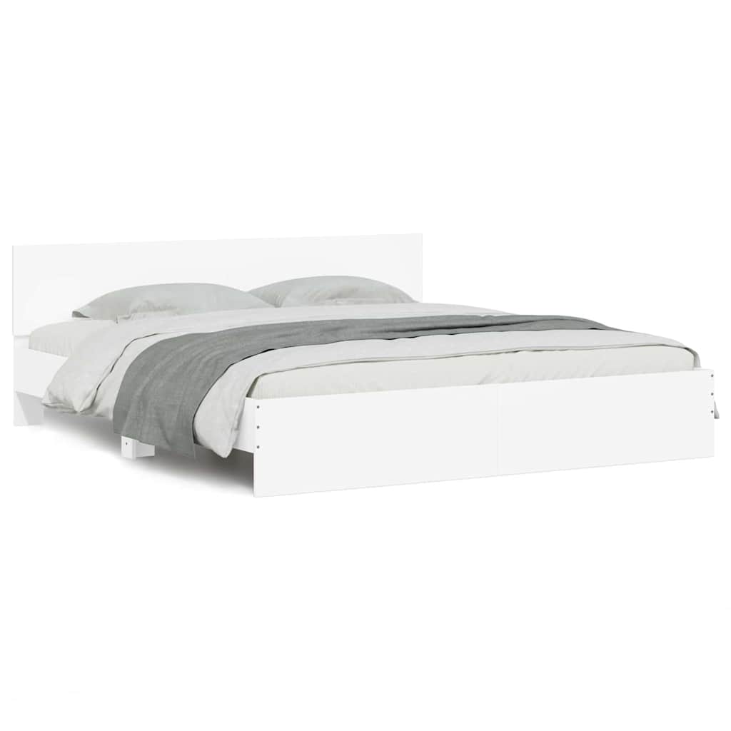 Struttura del letto Bianco 193 x 203 cm Legno multistrato | homemem39