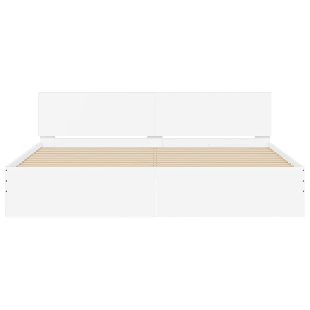 Struttura del letto Bianco 193 x 203 cm Legno multistrato | homemem39