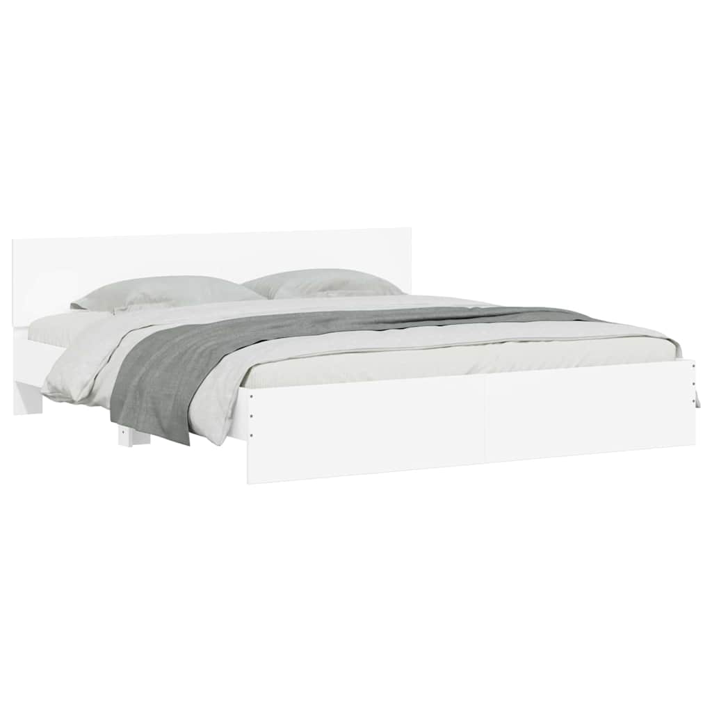 Struttura del letto Bianco 193 x 203 cm Legno multistrato | homemem39