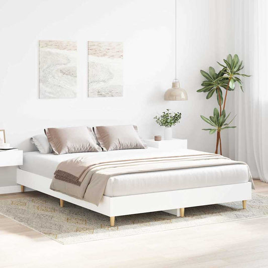 Struttura del letto 2 pcs Bianco 152 x 203 cm Legno multistrato | homemem39