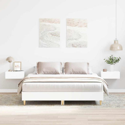 Struttura del letto 2 pcs Bianco 152 x 203 cm Legno multistrato | homemem39