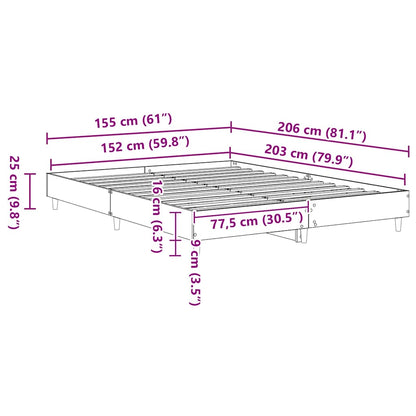 Struttura del letto 2 pcs Bianco 152 x 203 cm Legno multistrato | homemem39