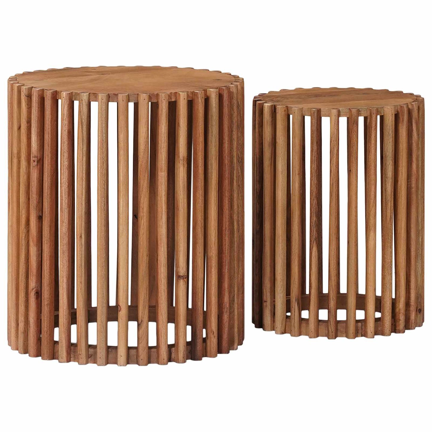 Set di Tavolini Fatti a Mano 2 pcs Marrone Teak 40 x 40 x 45 cm | homemem39