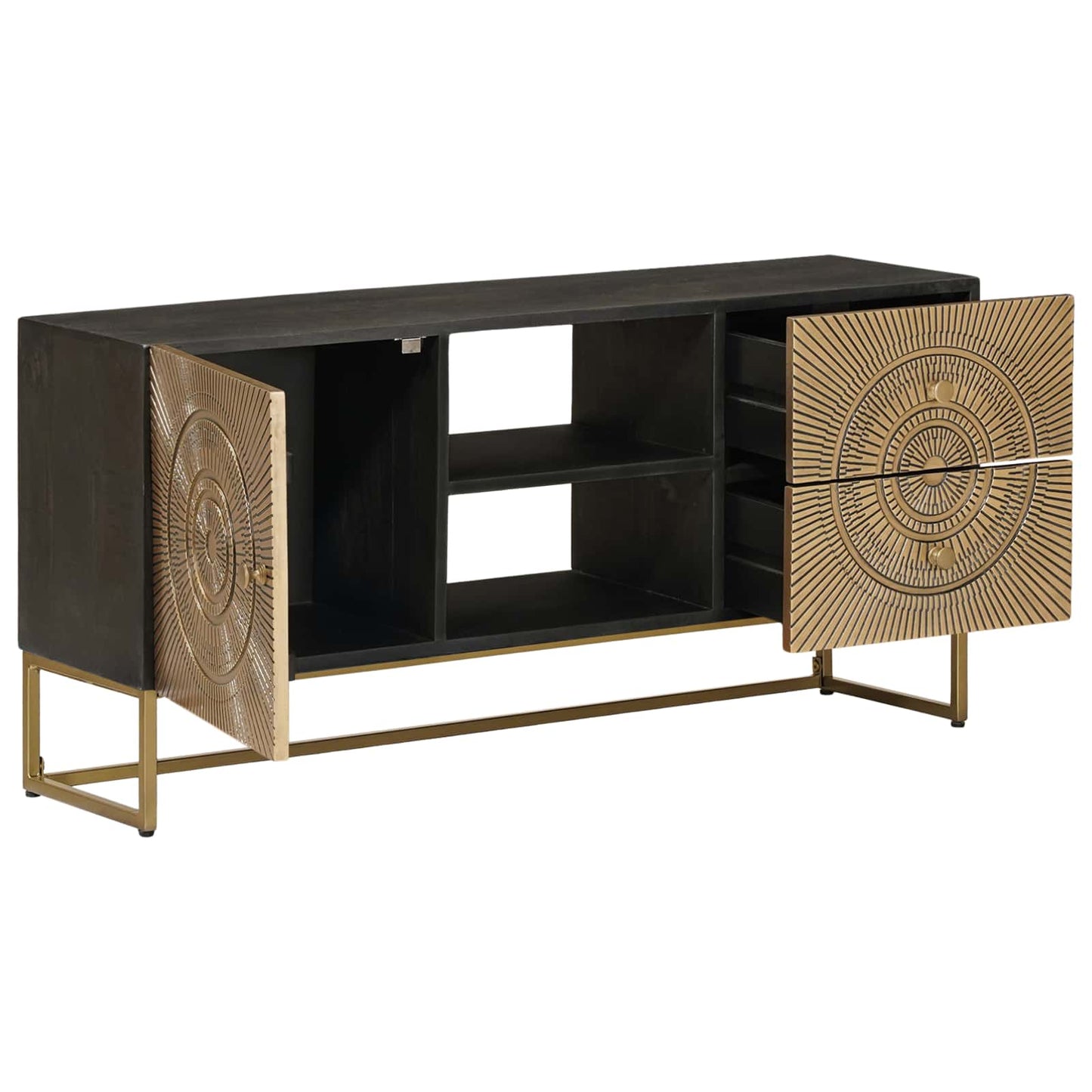 Mobile TV con cassetto con lo scaffale Ottone 105 x 30 x 50 cm | homemem39