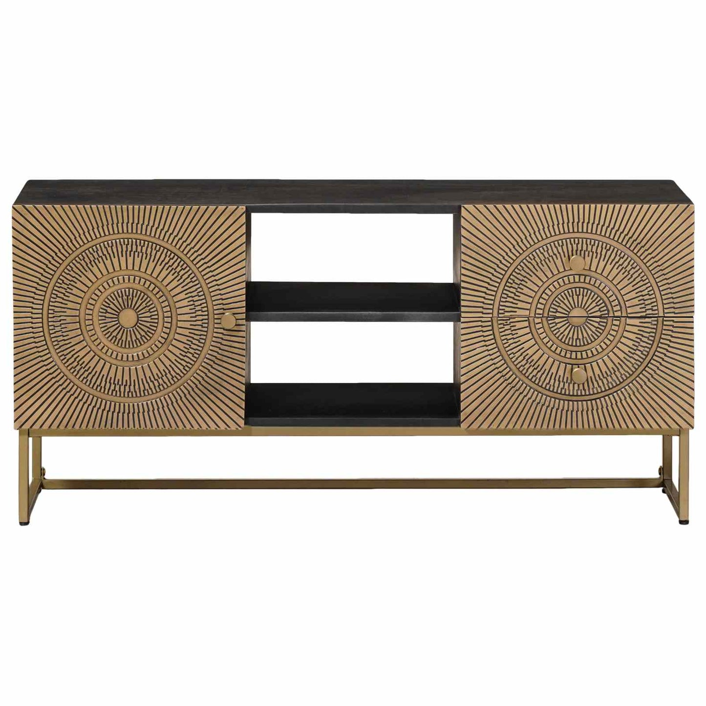 Mobile TV con cassetto con lo scaffale Ottone 105 x 30 x 50 cm | homemem39