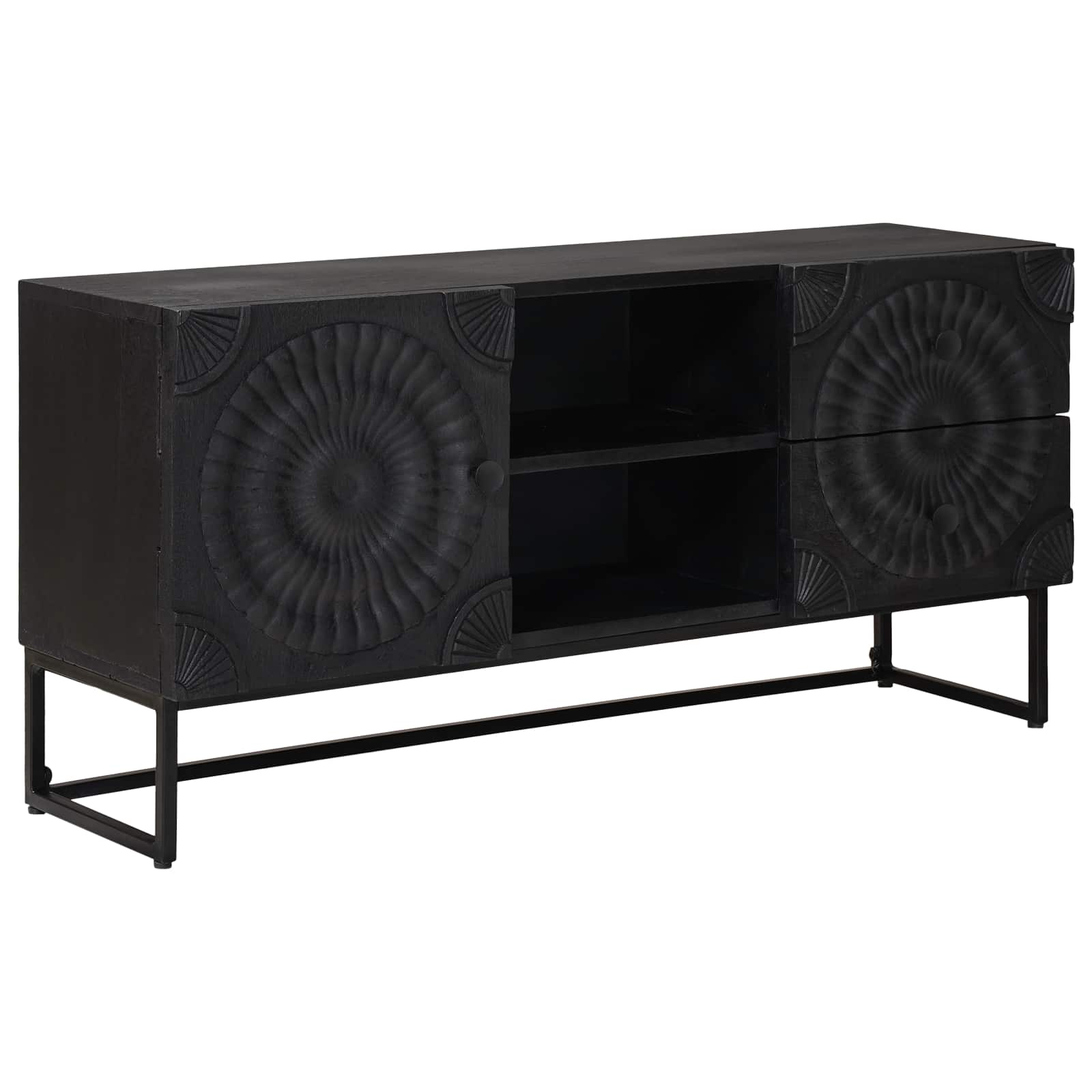 Mobile TV con cassetto con lo scaffale Nero 105 x 30 x 54 cm | homemem39