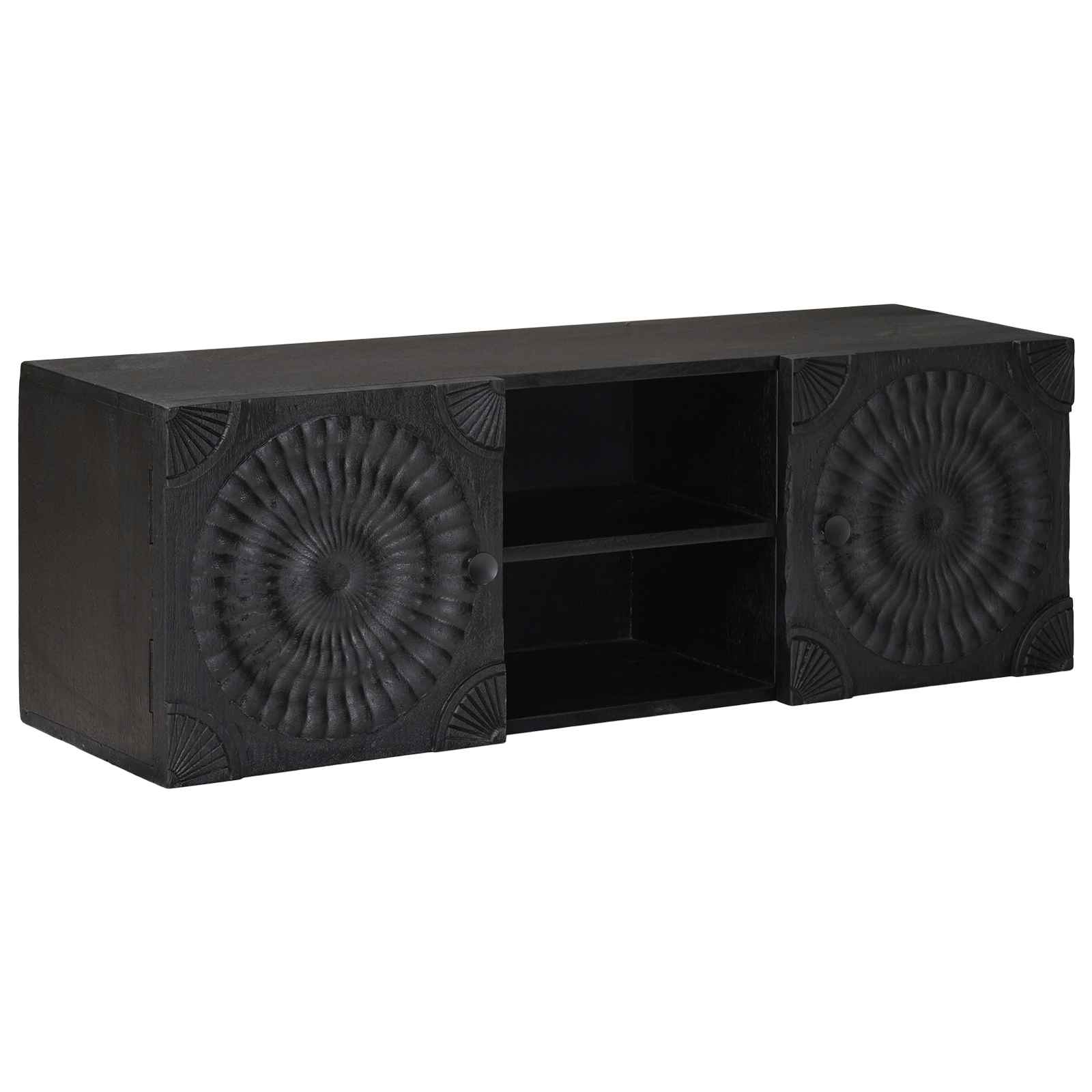 Mobile TV con lo scaffale con porta Nero 105 x 30 x 35 cm | homemem39