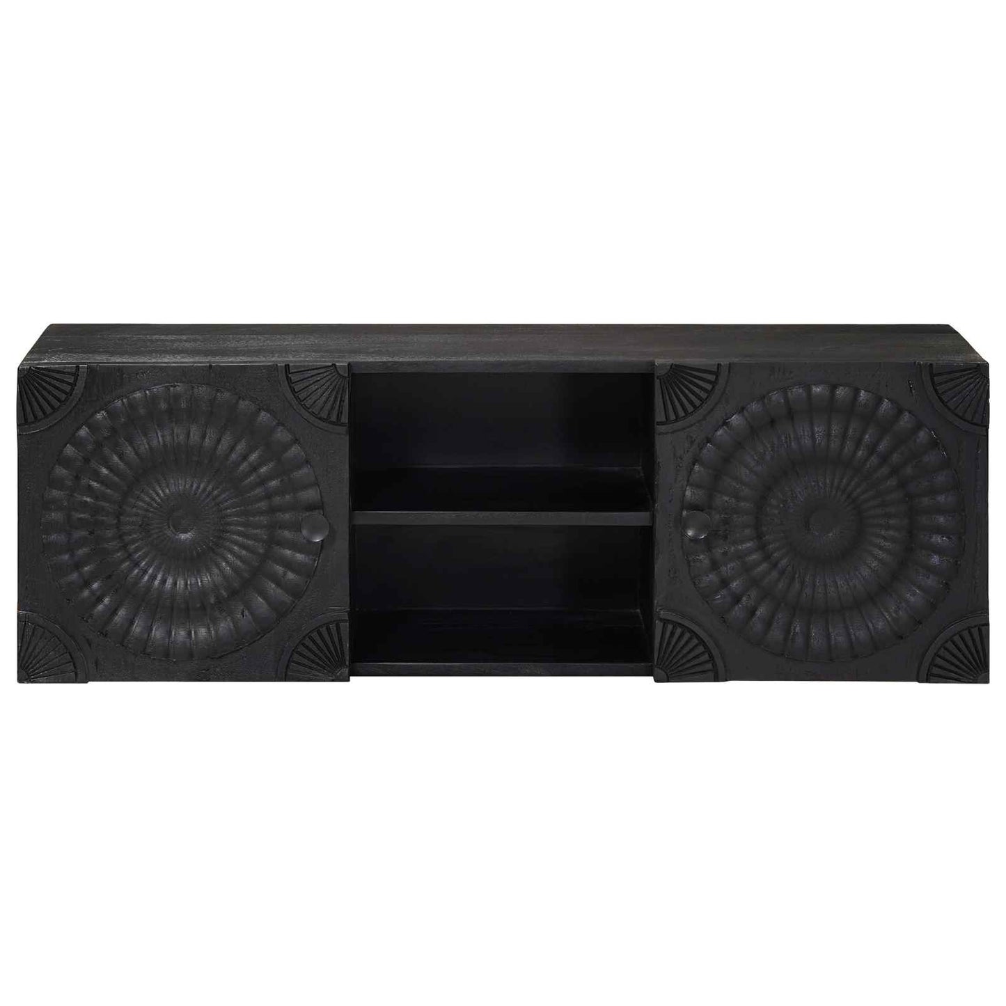 Mobile TV con lo scaffale con porta Nero 105 x 30 x 35 cm | homemem39