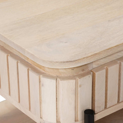 Tavolo da Caffè Fatto a Mano Bianco 85 x 45 x 50 cm | homemem39
