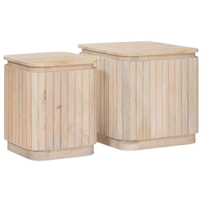 Set di Tavolini Fatti a Mano 2 pcs Bianco 45 x 45 x 45 cm
