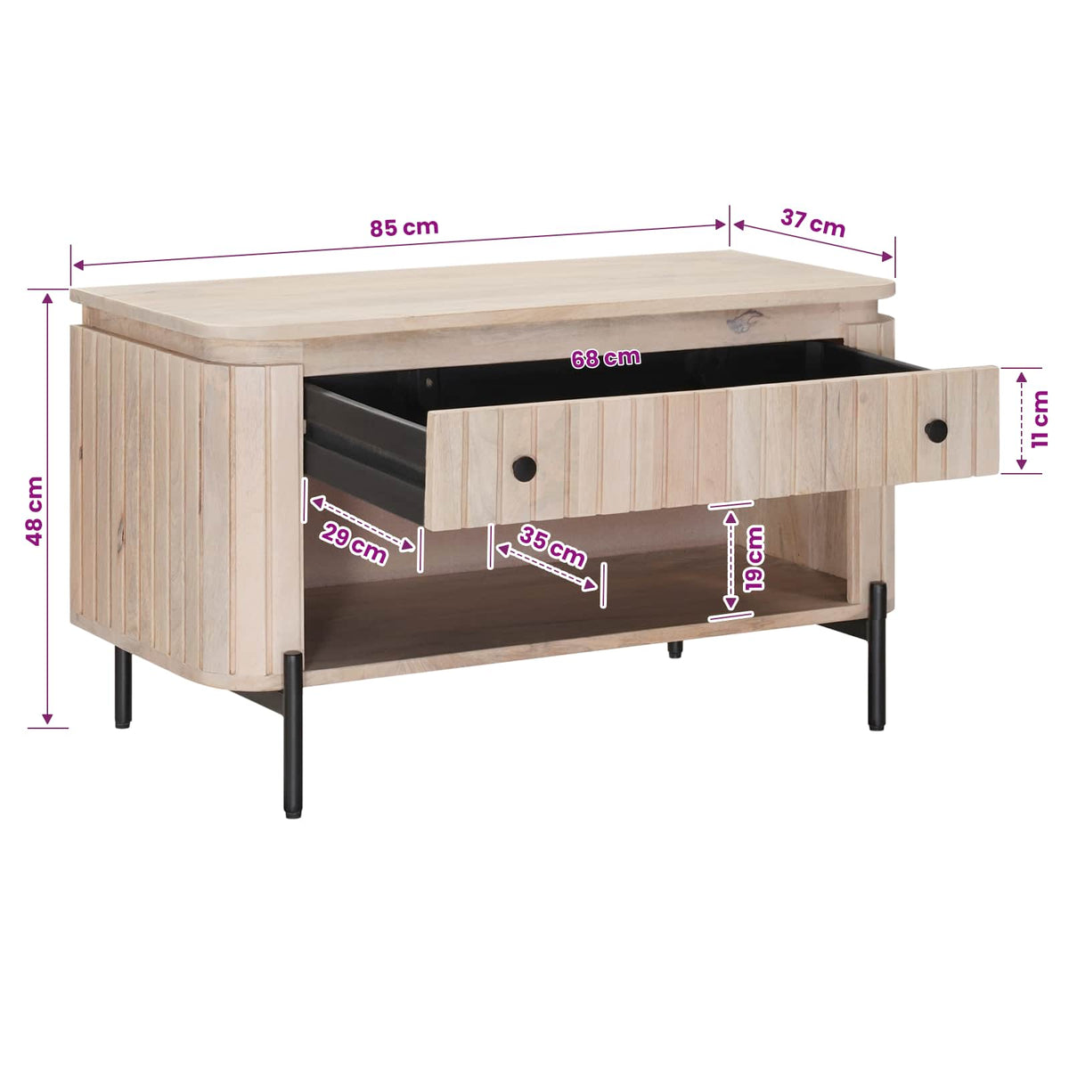 Panca per scarpe con cassetto con lo scaffale 85 x 37 x 48 cm | homemem39