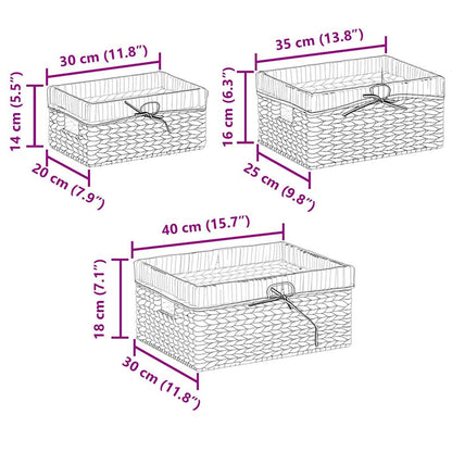 Cesti per Stoccaggio 3 pcs Naturale Giacinto d'acqua | homemem39