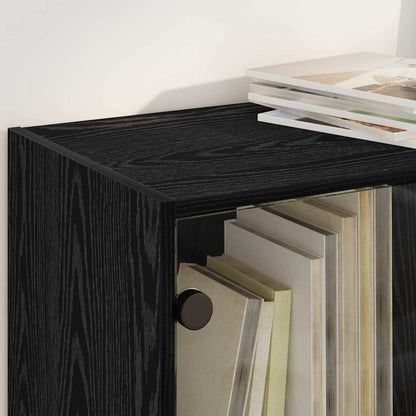 Credenza Rovere Nero 68 x 37 x 142 cm Legno multistrato