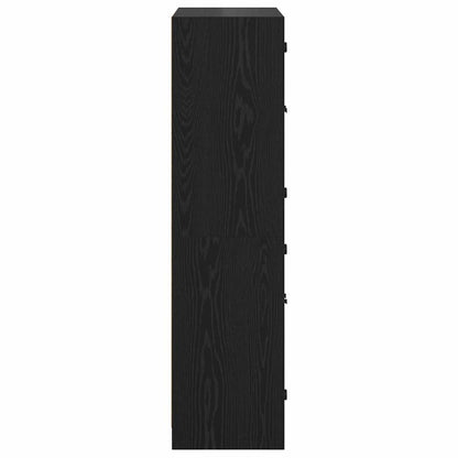 Credenza Rovere Nero 68 x 37 x 142 cm Legno multistrato