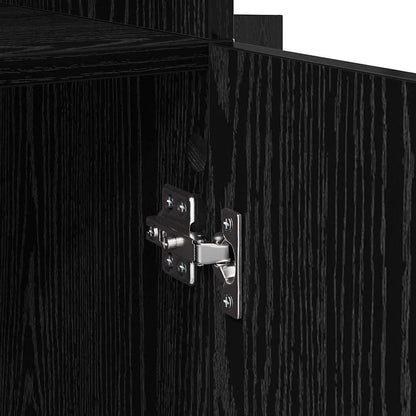 Credenza Rovere Nero 80 x 42,5 x 185 cm Legno ingegnerizzato