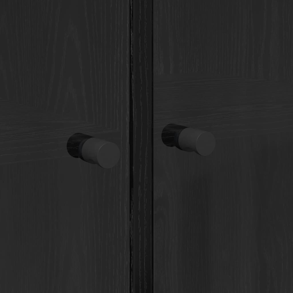 Credenza 2 pcs Rovere Nero 136 x 37 x 142 cm Legno multistrato