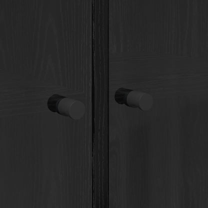 Credenza 2 pcs Rovere Nero 136 x 37 x 142 cm Legno multistrato