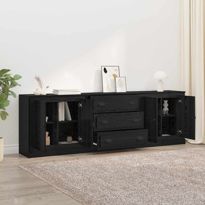 Sideboards con cassetto 3 pcs Rovere Nero 210 x 35,5 x 67,5 cm | homemem39