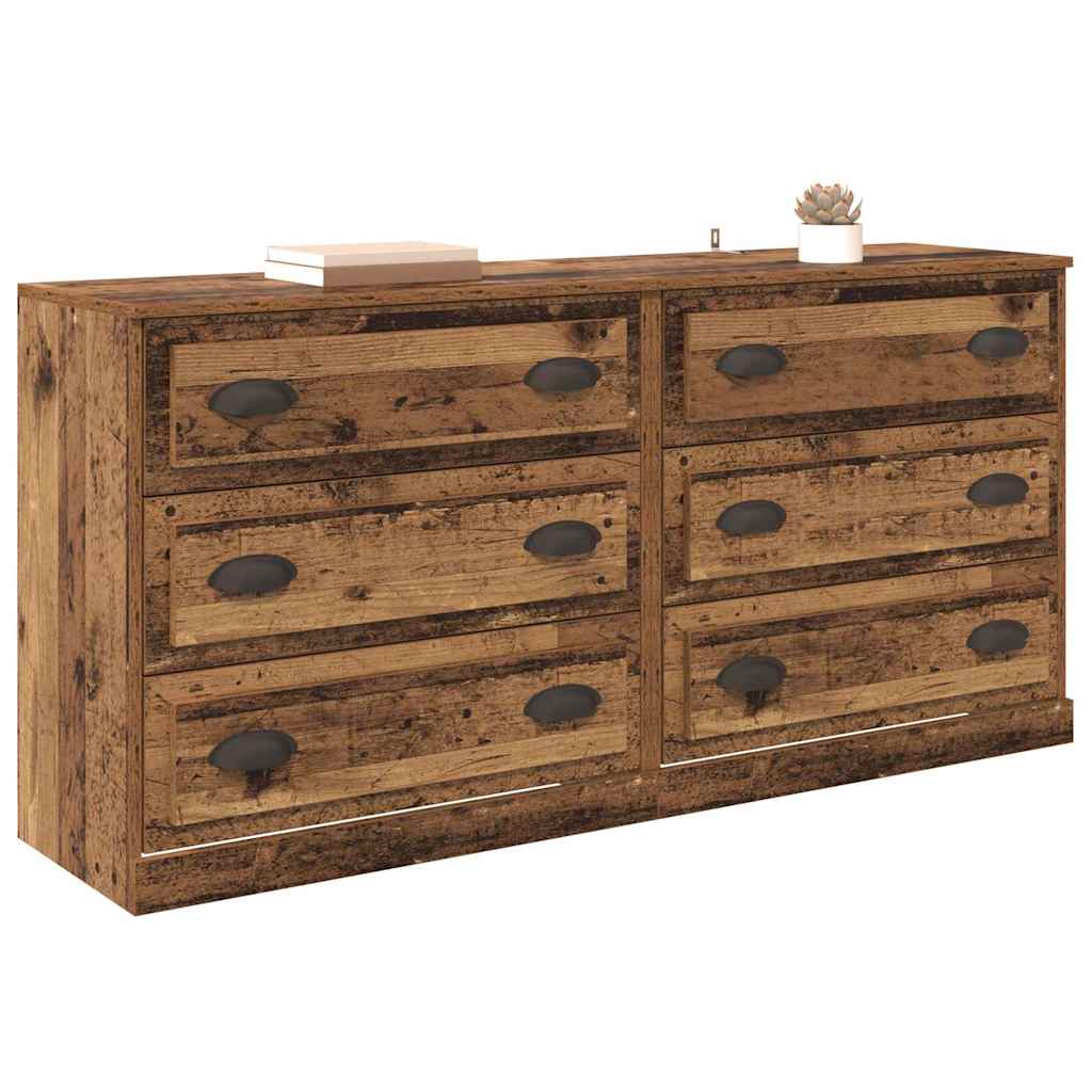 Sideboards con cassetto 2 pcs Legno vecchio 70 x 35,5 x 67,5 cm
