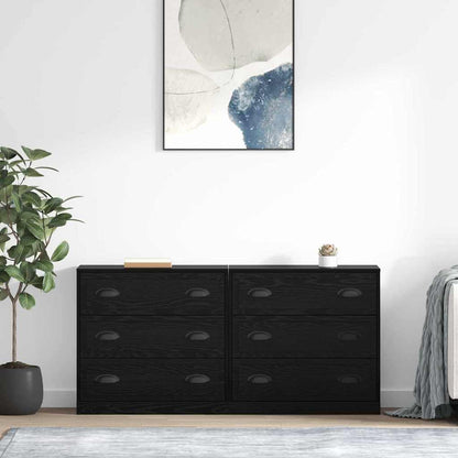 Sideboards con cassetto 2 pcs Rovere Nero 70 x 35,5 x 67,5 cm