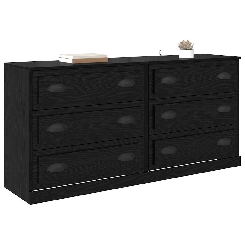 Sideboards con cassetto 2 pcs Rovere Nero 70 x 35,5 x 67,5 cm