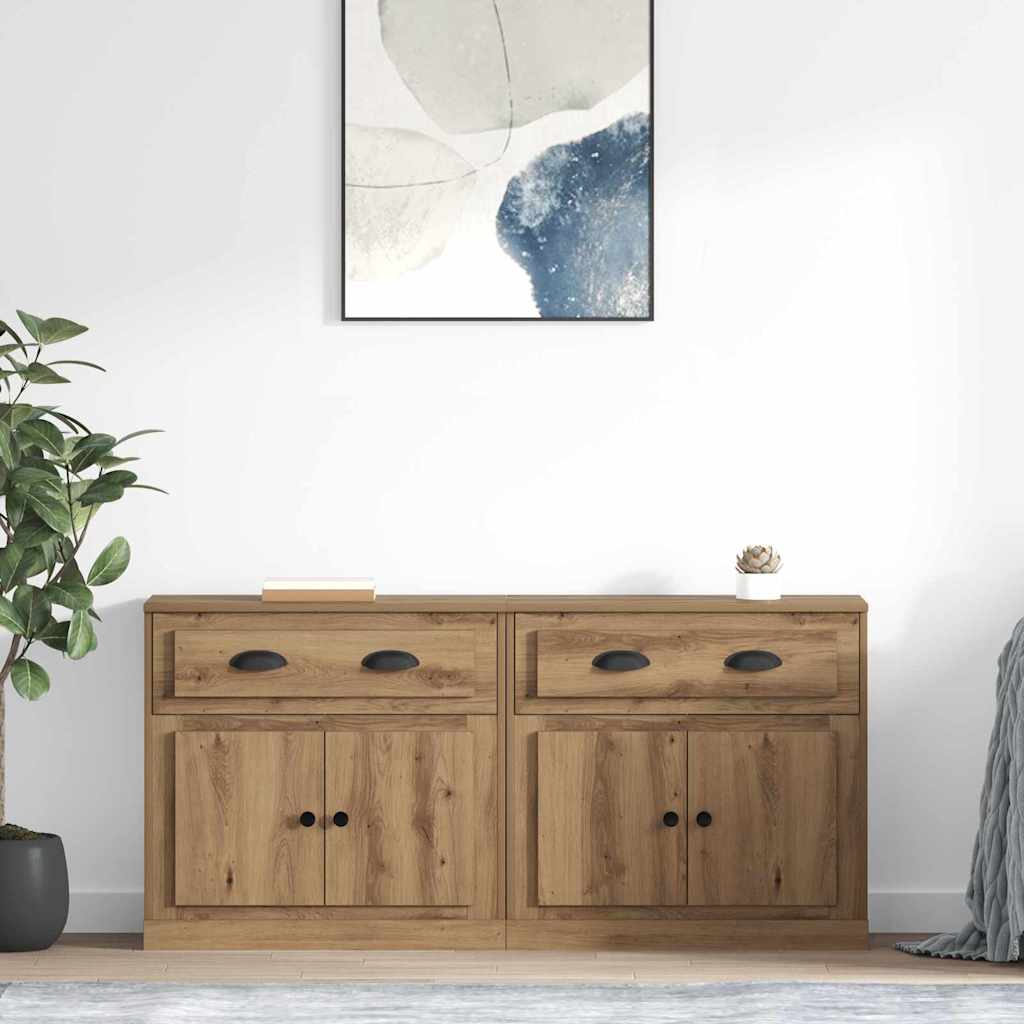 Sideboards 2 pz Rovere artigianale 70 x 35,5 x 67,5 cm
