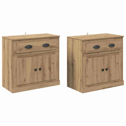 Sideboards 2 pz Rovere artigianale 70 x 35,5 x 67,5 cm