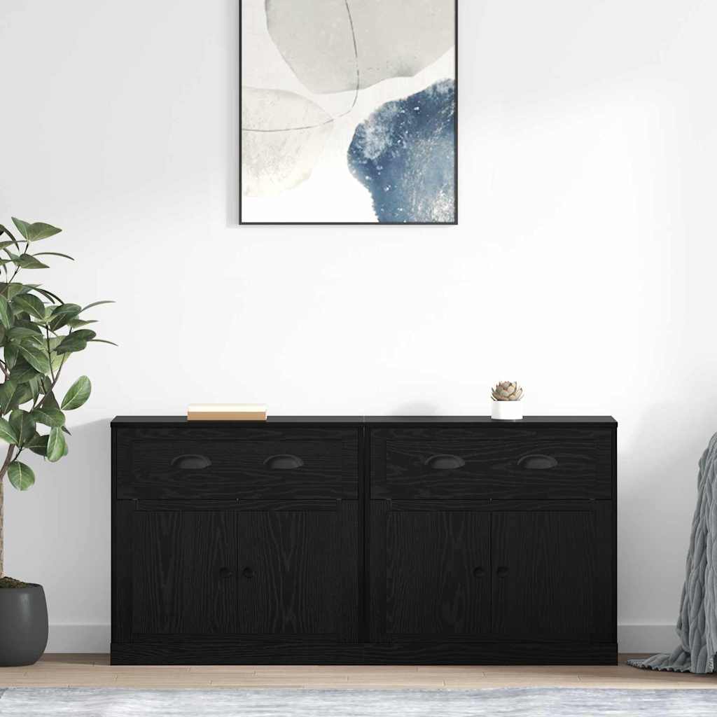 Sideboards con cassetto 2 pcs Rovere Nero 70 x 35,5 x 67,5 cm