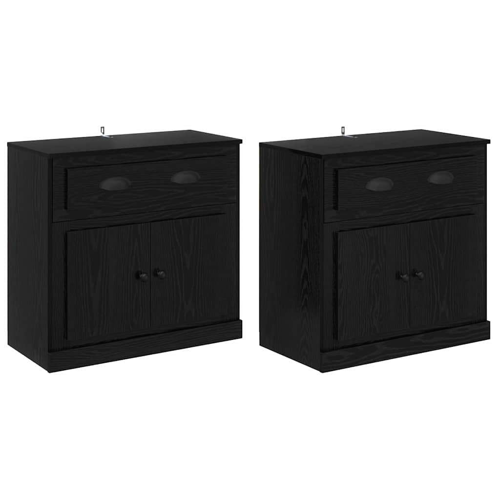 Sideboards con cassetto 2 pcs Rovere Nero 70 x 35,5 x 67,5 cm