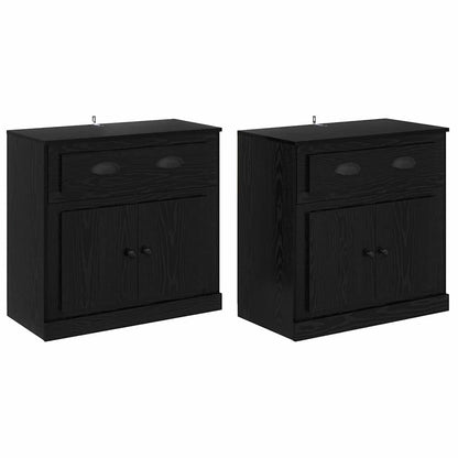 Sideboards con cassetto 2 pcs Rovere Nero 70 x 35,5 x 67,5 cm