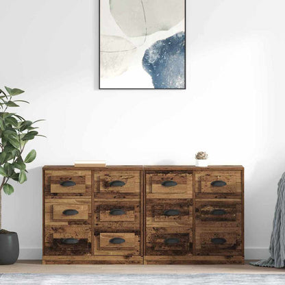 Sideboards con cassetto 2 pcs Legno vecchio 70 x 35,5 x 67,5 cm