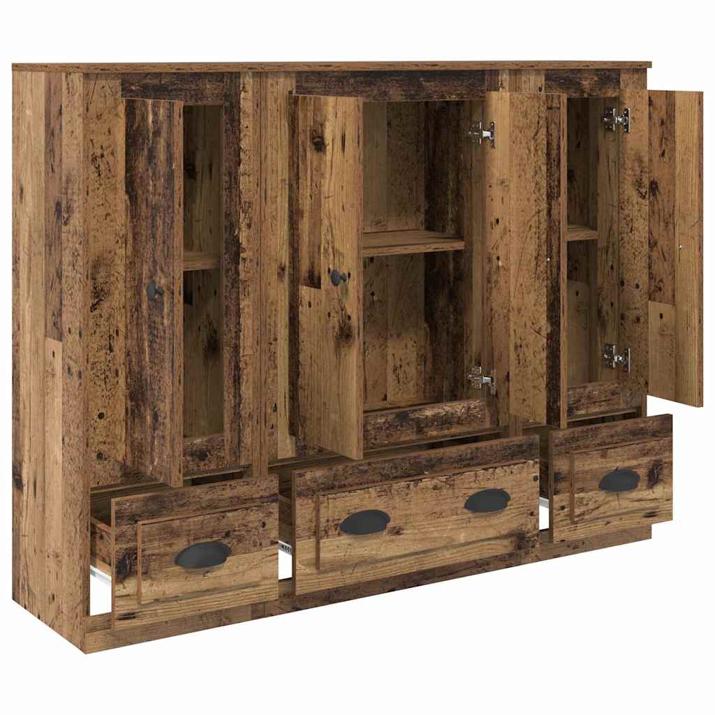 Credenza con cassetto 3 pcs Legno vecchio Legno multistrato