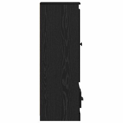 Credenza con cassetto 3 pcs Rovere Nero Legno multistrato