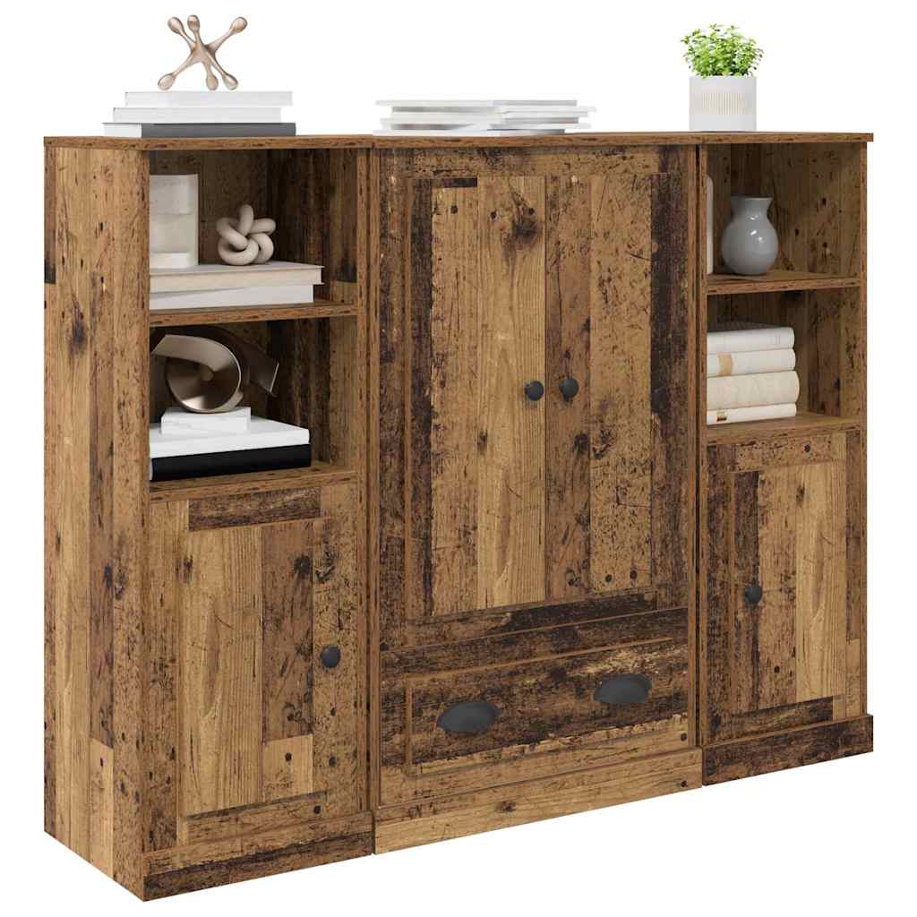 Credenza con cassetto 3 pcs Legno vecchio Legno multistrato