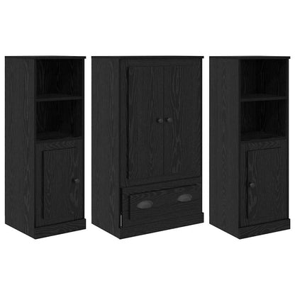 Credenza 3 pcs Rovere Nero 35 x 60 x 103,5 cm Legno multistrato