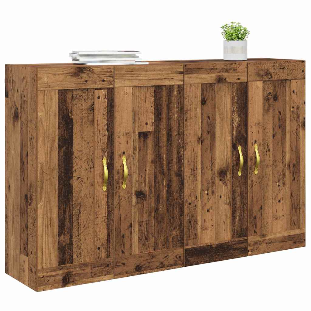 Mobile a muro 2 pz Legno vecchio 69,5 x 34 x 90 cm