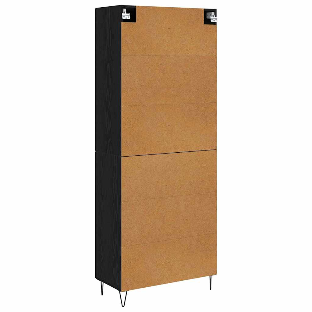 Credenza Rovere Bianco e Nero 69,5 x 34 x 180 cm | homemem39