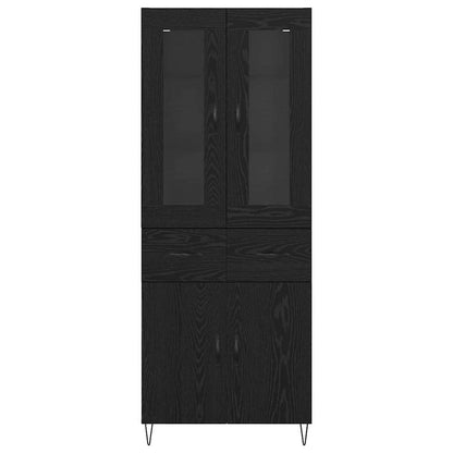 Credenza Rovere Nero 69,5 x 34 x 180 cm Legno multistrato