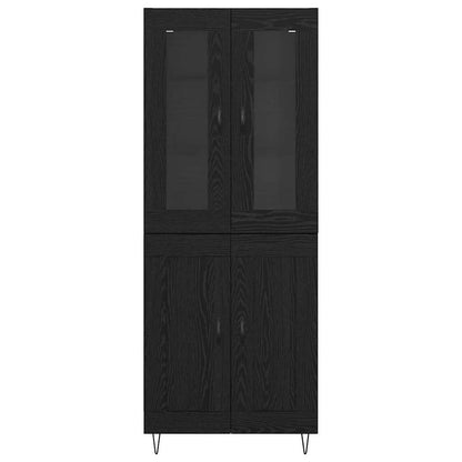 Credenza Rovere Nero 69,5 x 34 x 180 cm Legno multistrato
