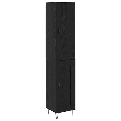 Credenza Rovere Nero 69,5 x 34 x 180 cm Legno multistrato