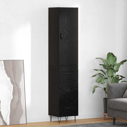 Credenza Rovere Nero 69,5 x 34 x 180 cm Legno multistrato